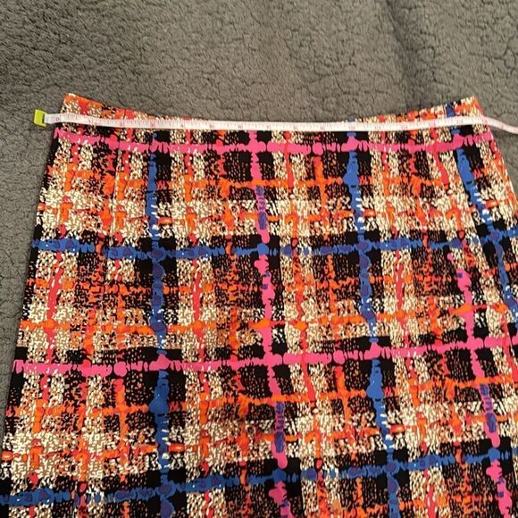 J Crew Abstract Plaid Mini Skirt Stretch Size 2 Colorful - Picture 4 of 7